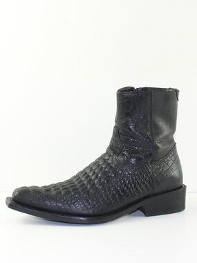 Buffalo Brand Handcrafted Leather Cowboy Alligator Crocodile Style Boots (8 US)